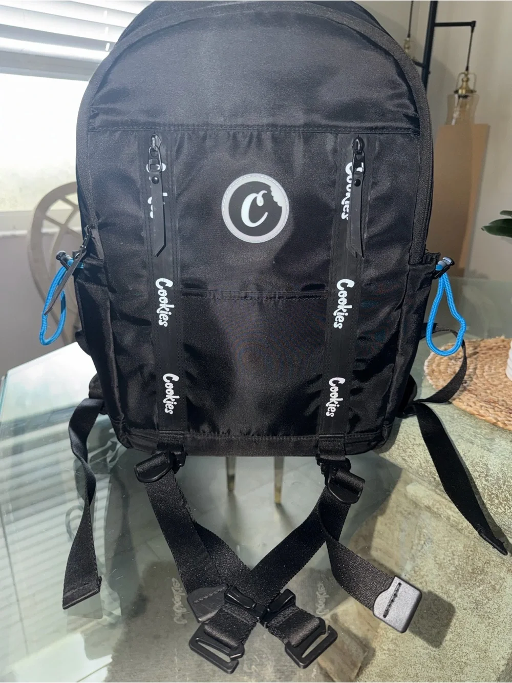Cookies SF Charter Smell Proof Backpack with blue accents/straps